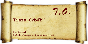 Tisza Orbó névjegykártya